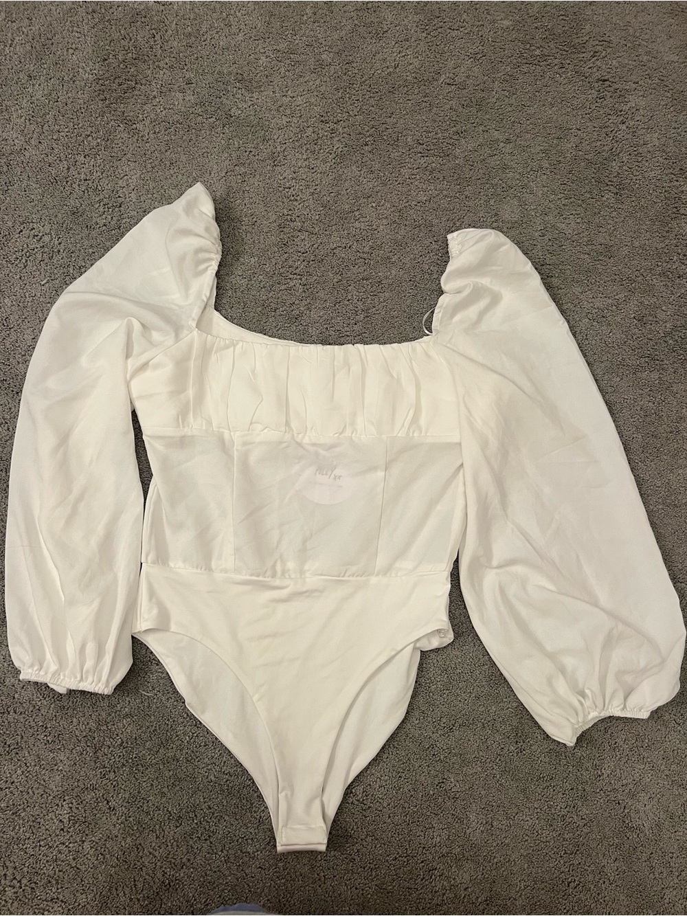 Princess Polly White Puff Sleeve Square Neck Bodysuit
